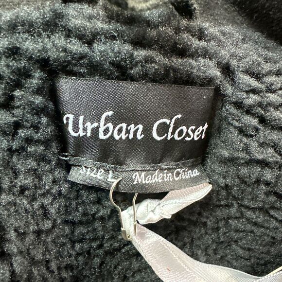 Faux Suede Jacket Womens Large Black Fleece Arms and Lining‎ Snap Up Cropped New - Picture 2 of 13